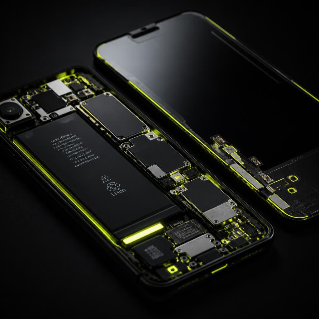 Réparation d'écran de smartphone en atelier